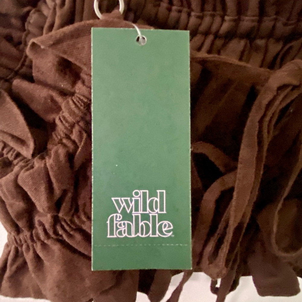 Wild Fable Women’s Linen Tiny Tank Top - Dark Brown - NWT - Picture 4 of 4
